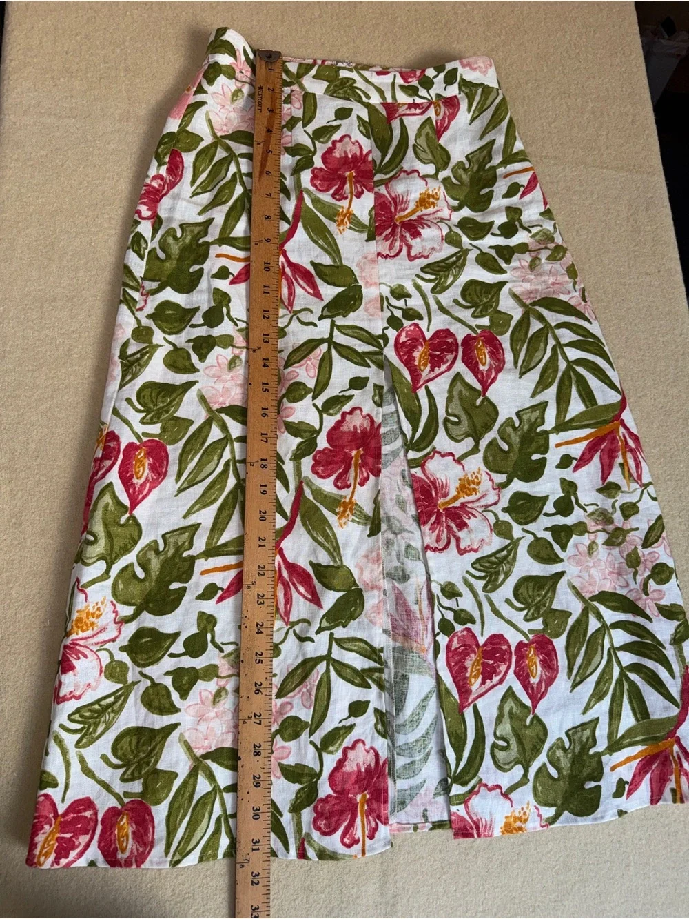 Reformation jonas skirt in Kauai 100% linen Floral Midi Skirt size 2